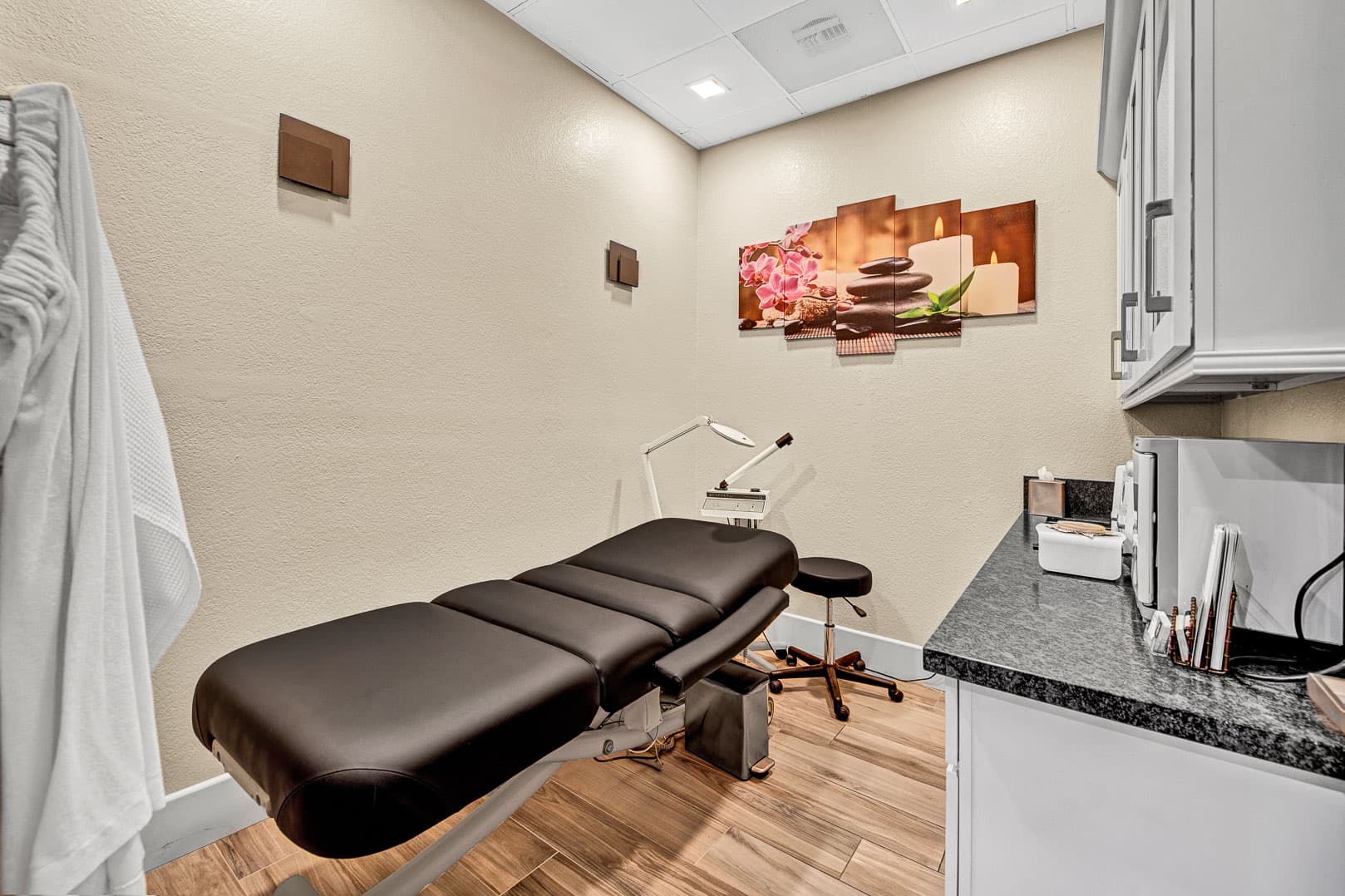 Private facial and skin treatment room
